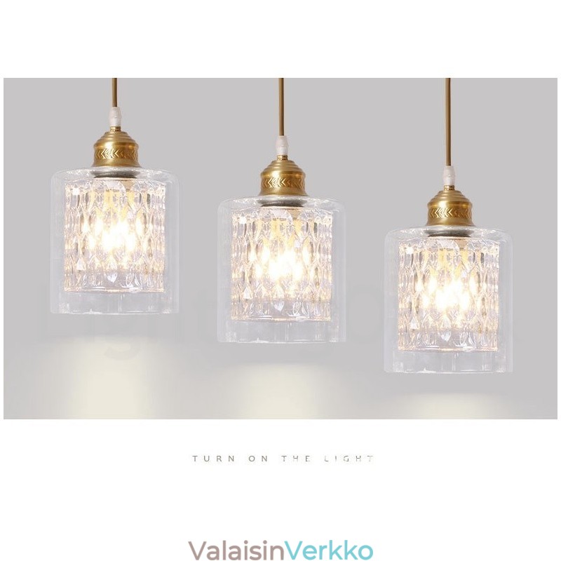 Pure Brass Rustic Lodge Nordic Style riippuvalaisin lasivarjostimella