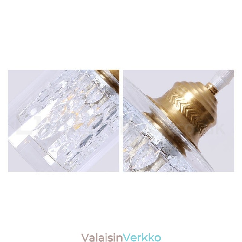Pure Brass Rustic Lodge Nordic Style riippuvalaisin lasivarjostimella