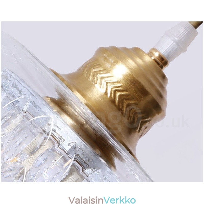 Pure Brass Rustic Lodge Nordic Style riippuvalaisin lasivarjostimella