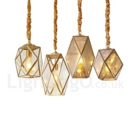 Pure Brass Rustic Lodge Nordic Style riippuvalaisin lasivarjostimella