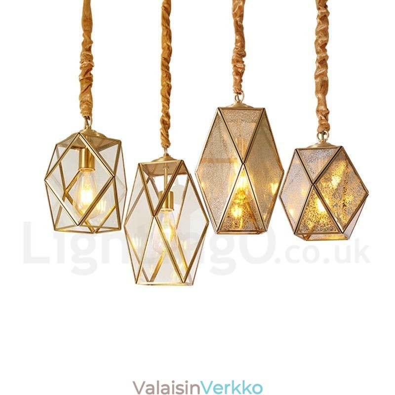 Pure Brass Rustic Lodge Nordic Style riippuvalaisin lasivarjostimella