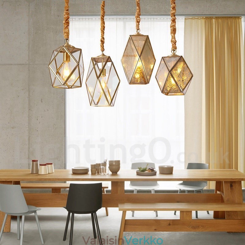 Pure Brass Rustic Lodge Nordic Style riippuvalaisin lasivarjostimella