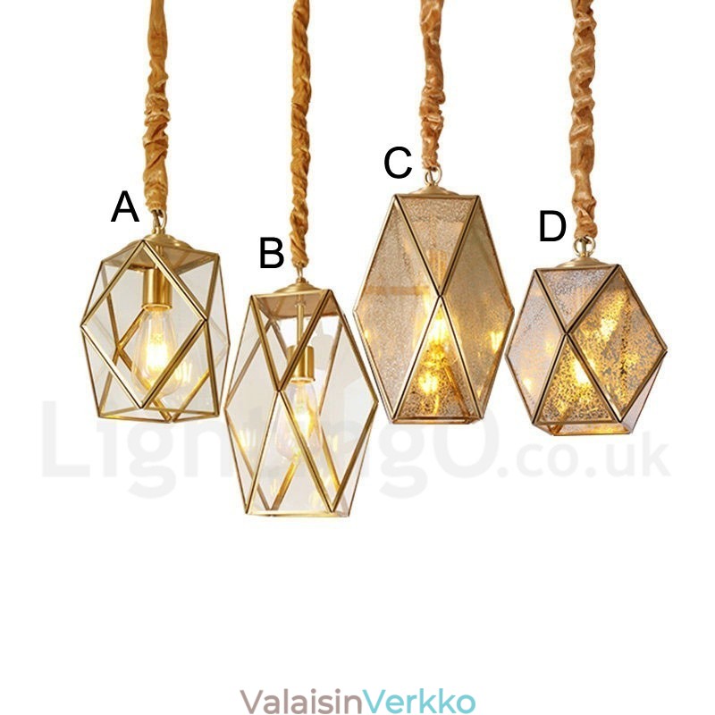 Pure Brass Rustic Lodge Nordic Style riippuvalaisin lasivarjostimella