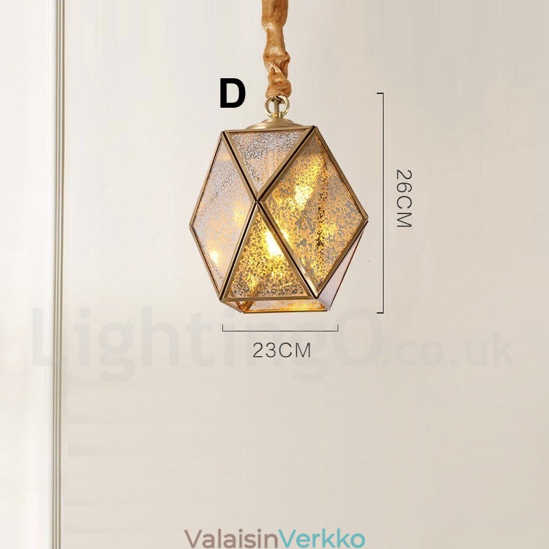 Pure Brass Rustic Lodge Nordic Style riippuvalaisin lasivarjostimella