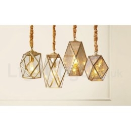 Pure Brass Rustic Lodge Nordic Style riippuvalaisin lasivarjostimella