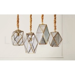 Pure Brass Rustic Lodge Nordic Style riippuvalaisin lasivarjostimella