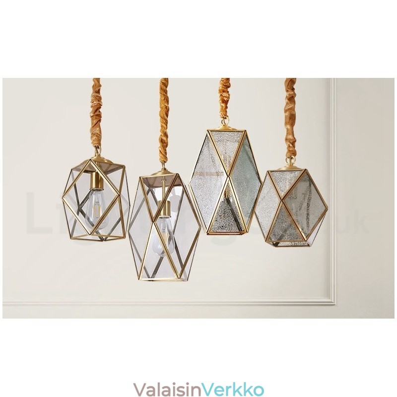 Pure Brass Rustic Lodge Nordic Style riippuvalaisin lasivarjostimella