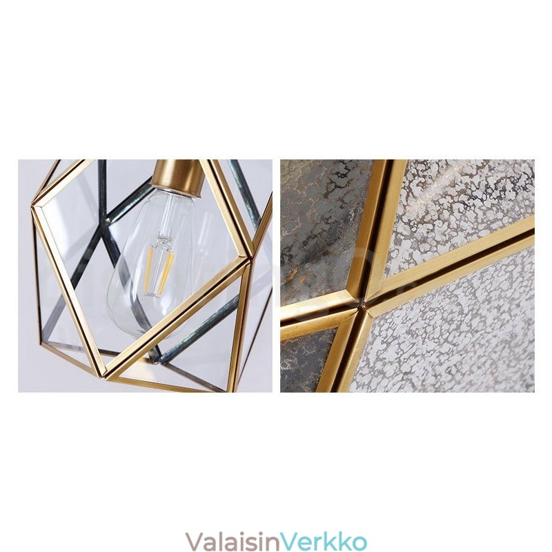 Pure Brass Rustic Lodge Nordic Style riippuvalaisin lasivarjostimella