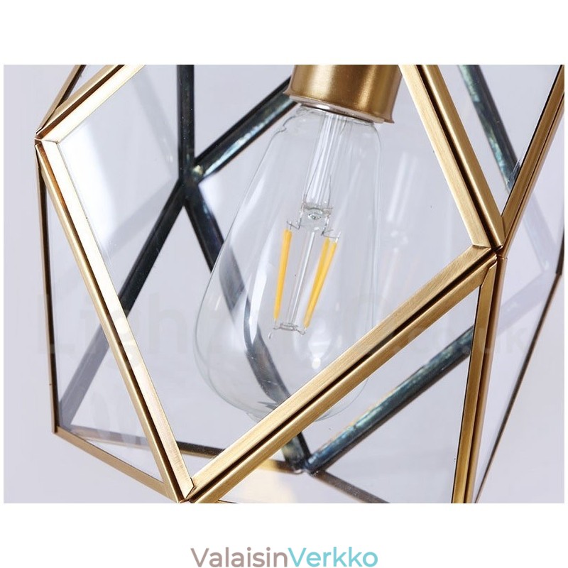 Pure Brass Rustic Lodge Nordic Style riippuvalaisin lasivarjostimella