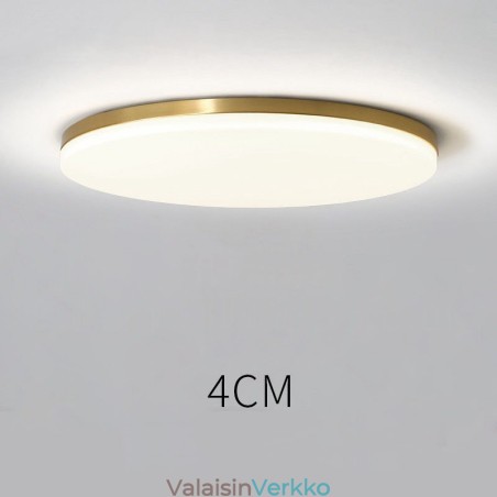 Messinkiä ultraohut pyöreä himmennettävä moderni nykyaikainen pohjoismainen tyyli uppoasennettavat kattovalaisimet akryylivarjostimella, voidaan käyttää myös seinävalaisina