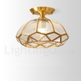 Pure Brass Rustic Lodge Nordic Style uppoasennettava kattovalaisin lasivarjostimella