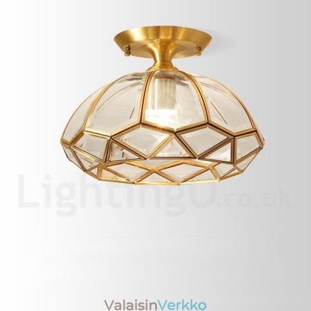 Pure Brass Rustic Lodge Nordic Style uppoasennettava kattovalaisin lasivarjostimella Pure Brass Rustic Lodge Nordic Style uppoasennettava kattovalaisin lasivarjostimella