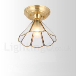 Pure Brass Rustic Lodge Nordic Style uppoasennettava kattovalaisin lasivarjostimella