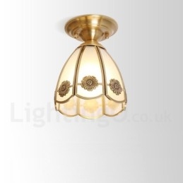 Pure Brass Rustic Lodge Nordic Style uppoasennettava kattovalaisin lasivarjostimella