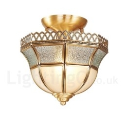 Pure Brass Rustic Lodge Nordic Style uppoasennettava kattovalaisin lasivarjostimella