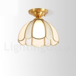Pure Brass Rustic Lodge Nordic Style uppoasennettava kattovalaisin lasivarjostimella