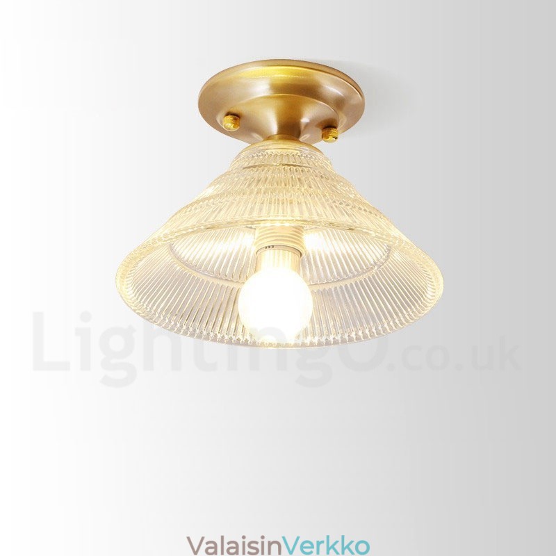 Pure Brass Rustic Lodge Nordic Style uppoasennettava kattovalaisin lasivarjostimella