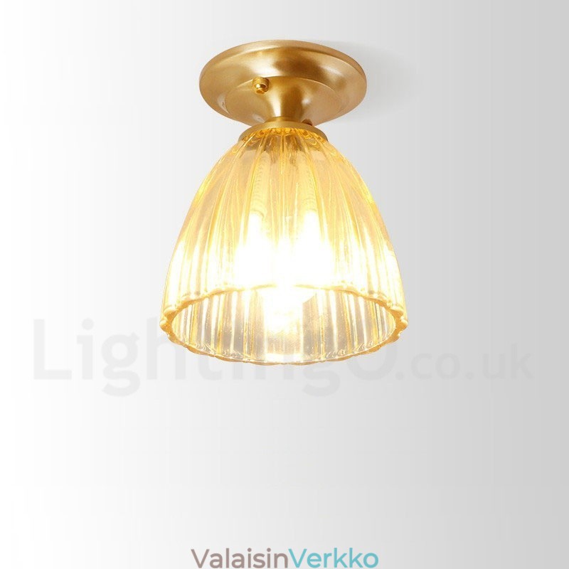Pure Brass Rustic Lodge Nordic Style uppoasennettava kattovalaisin lasivarjostimella