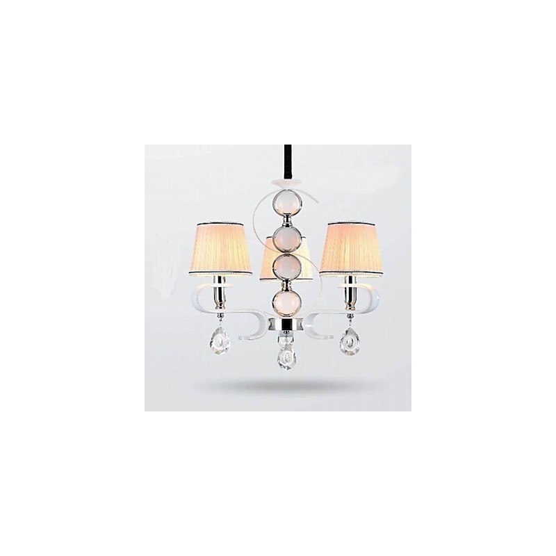 Kangaskattokruunu 3 Light High Grade Lamppu Valkoinen Jade Hopeasormus