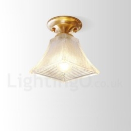 Pure Brass Rustic Lodge Nordic Style uppoasennettava kattovalaisin lasivarjostimella