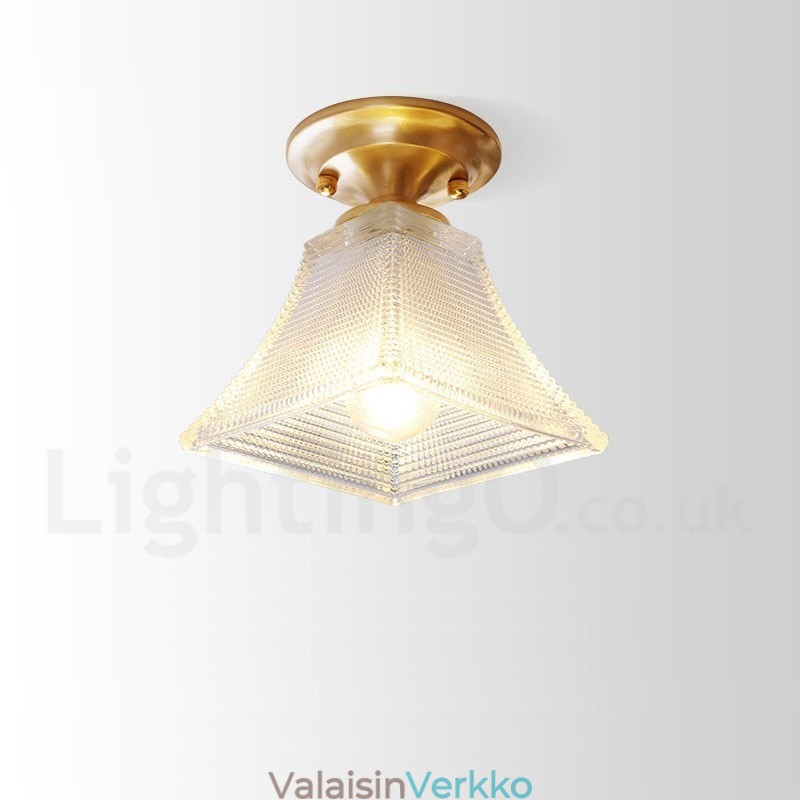 Pure Brass Rustic Lodge Nordic Style uppoasennettava kattovalaisin lasivarjostimella
