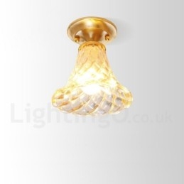 Pure Brass Rustic Lodge Nordic Style uppoasennettava kattovalaisin lasivarjostimella