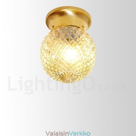 Pure Brass Rustic Lodge Nordic Style uppoasennettava kattovalaisin lasivarjostimella Pure Brass Rustic Lodge Nordic Style uppoasennettava kattovalaisin lasivarjostimella