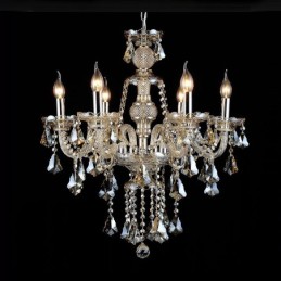 6 valoa Retro konjakkiväri K9 kristalli moderni kattokruunu