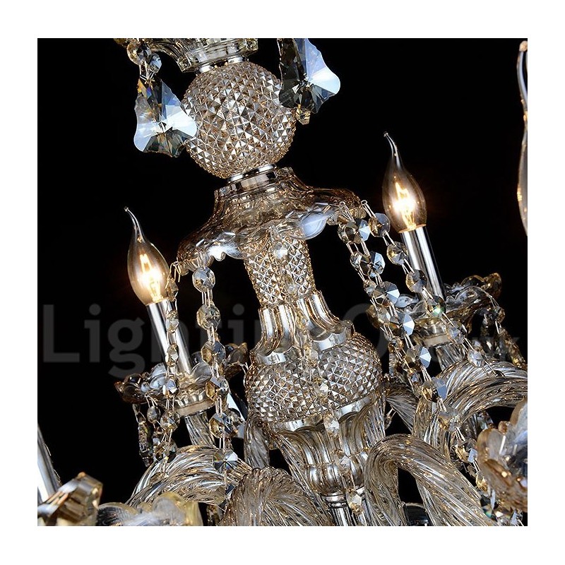 6 valoa Retro konjakkiväri K9 kristalli moderni kattokruunu