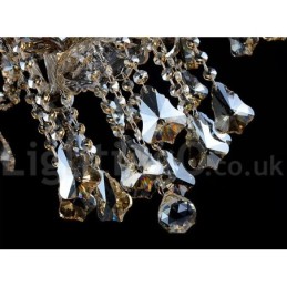 6 valoa Retro konjakkiväri K9 kristalli moderni kattokruunu