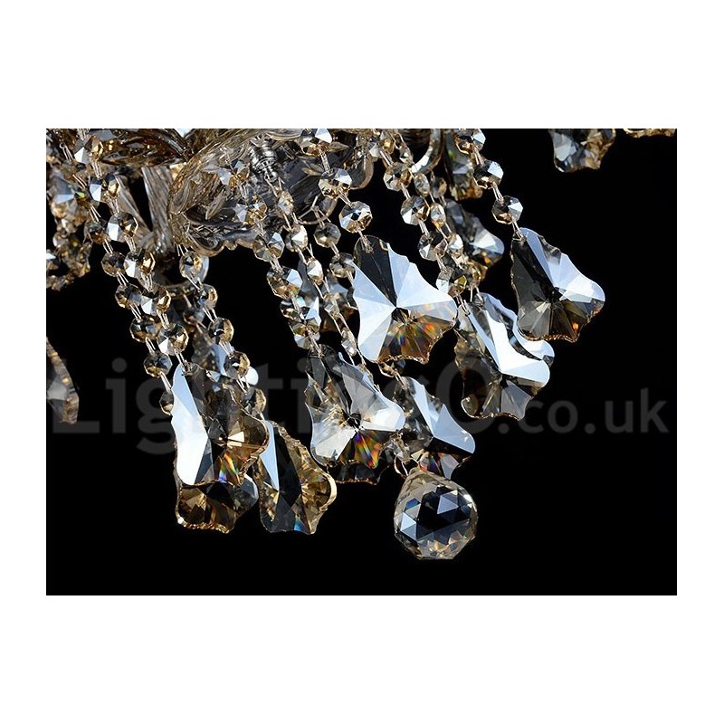 6 valoa Retro konjakkiväri K9 kristalli moderni kattokruunu