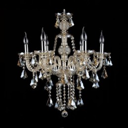 6 valoa Retro konjakkiväri K9 kristalli moderni kattokruunu