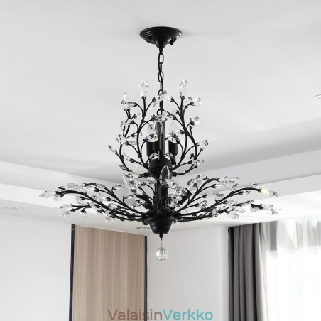 Crystal Iron maalaus kattokruunu ja Crystal Modern valaistuslamppu Crystal Iron maalaus kattokruunu ja Crystal Modern valaistuslamppu