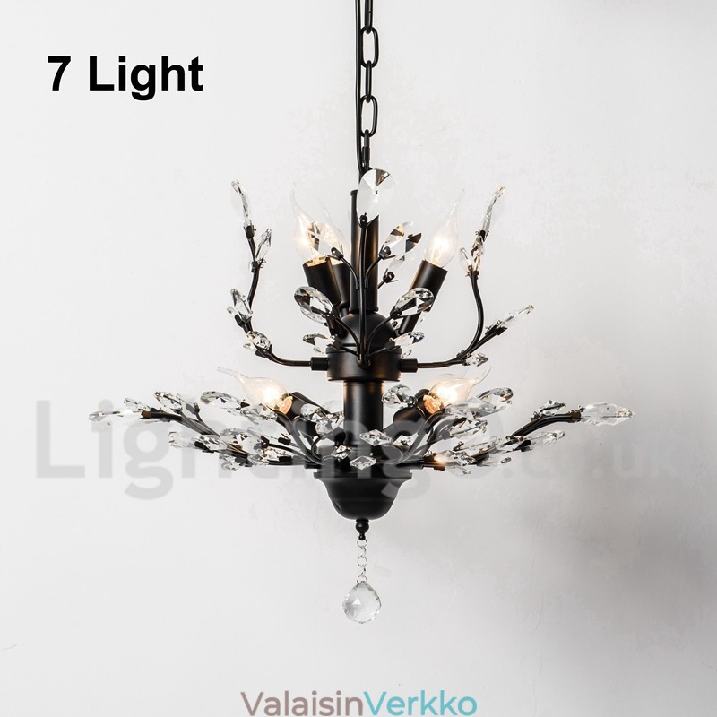 Crystal Iron maalaus kattokruunu ja Crystal Modern valaistuslamppu