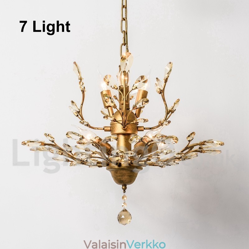 Crystal Iron maalaus kattokruunu ja Crystal Modern valaistuslamppu