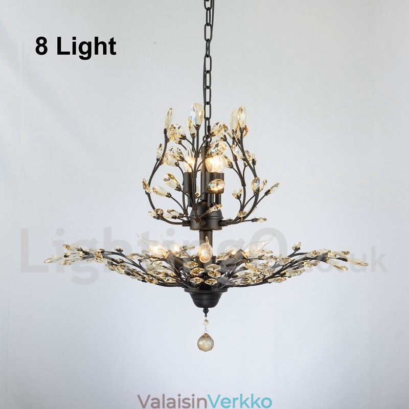 Crystal Iron maalaus kattokruunu ja Crystal Modern valaistuslamppu