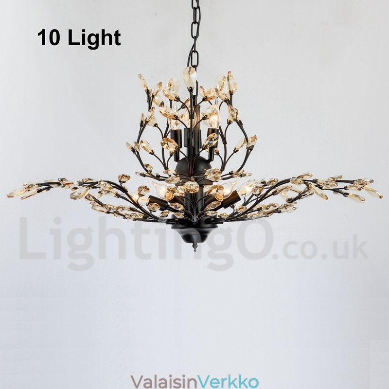 Crystal Iron maalaus kattokruunu ja Crystal Modern valaistuslamppu