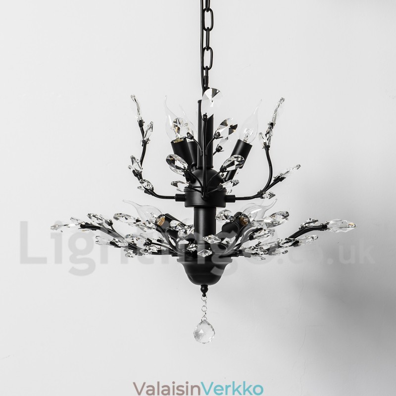 Crystal Iron maalaus kattokruunu ja Crystal Modern valaistuslamppu