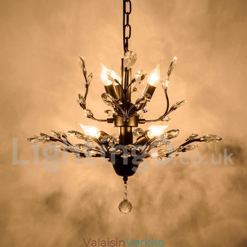 Crystal Iron maalaus kattokruunu ja Crystal Modern valaistuslamppu