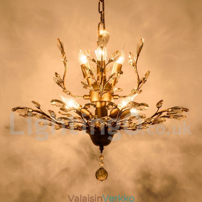 Crystal Iron maalaus kattokruunu ja Crystal Modern valaistuslamppu