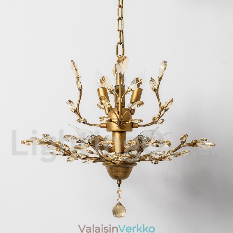 Crystal Iron maalaus kattokruunu ja Crystal Modern valaistuslamppu