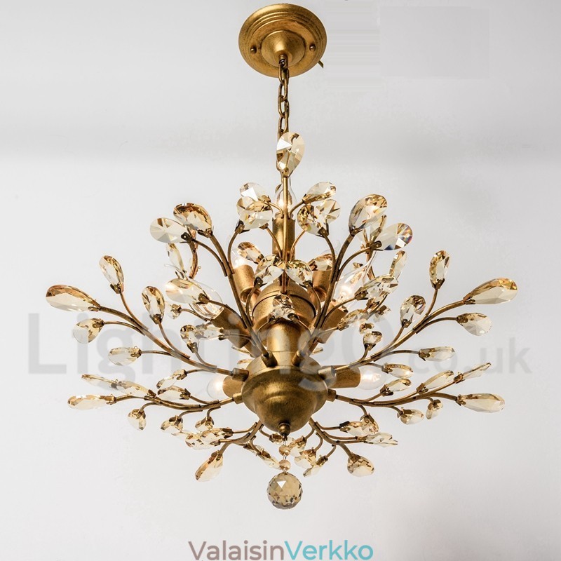 Crystal Iron maalaus kattokruunu ja Crystal Modern valaistuslamppu
