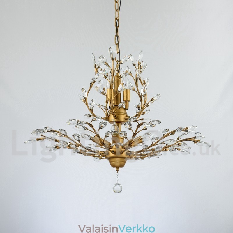 Crystal Iron maalaus kattokruunu ja Crystal Modern valaistuslamppu
