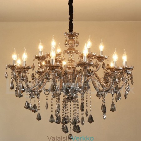 18 valoa Retroharmaa väri K9 kristallikynttilä suuri kattokruunu
