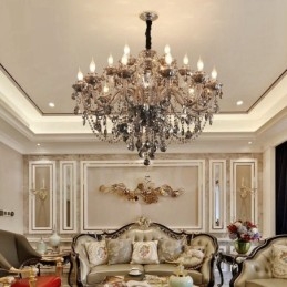 18 valoa Retroharmaa väri K9 kristallikynttilä suuri kattokruunu