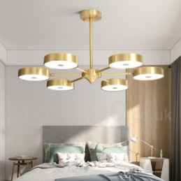 Pure Brass Rustic Lodge pyöritettävä kattokruunu akryylisävyillä