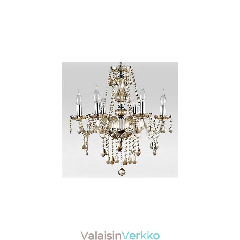 6 valoa Palatsin tyyli Lasikruunu Kynttiläpolttimolla