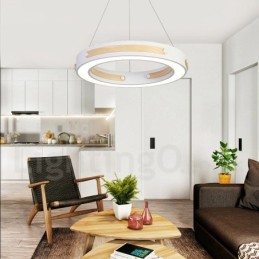 Multi Wood Colors Ring Moderni nykyaikainen riippuvalaisin akryylivarjostimella