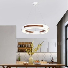 Multi Wood Colors Ring Moderni nykyaikainen riippuvalaisin akryylivarjostimella