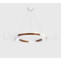 Multi Wood Colors Ring Moderni nykyaikainen riippuvalaisin akryylivarjostimella